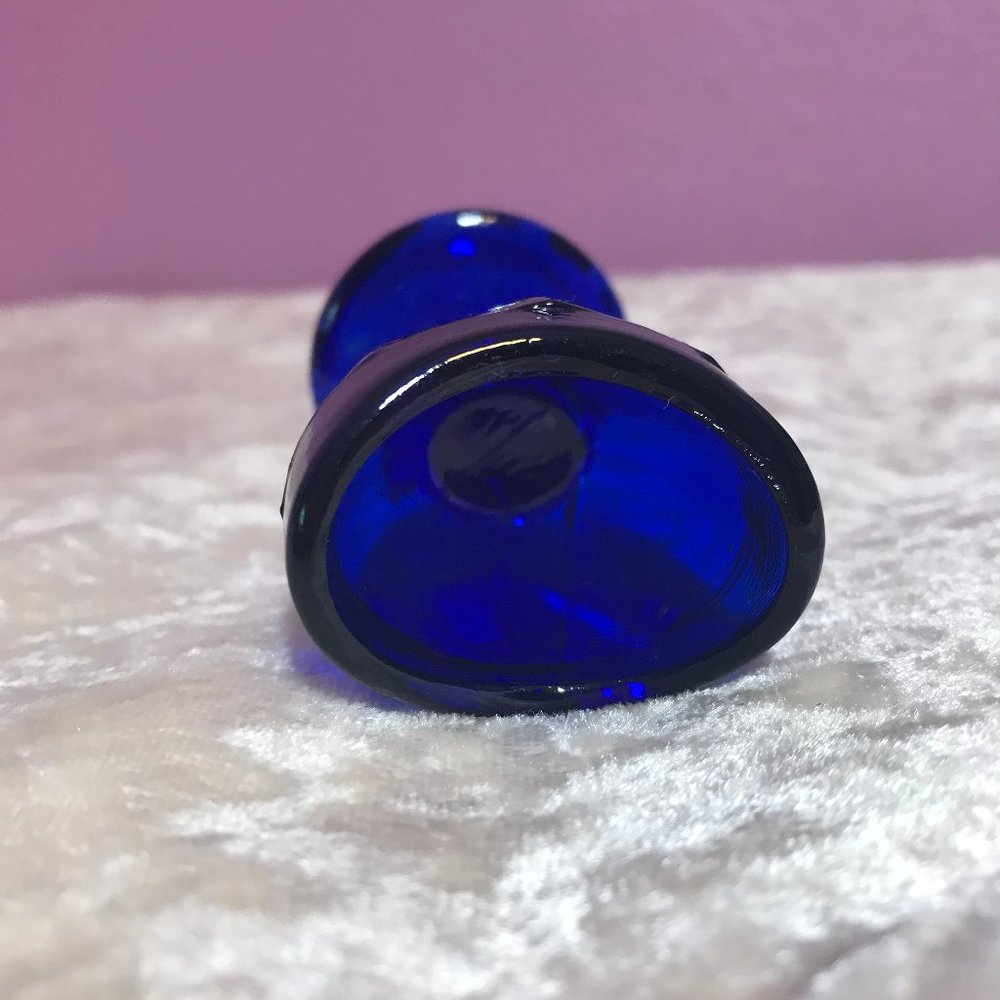 Vintage Mini Cobalt Eye Wash Cup * Occular Collectible GUC Retro Stemmed Optical - Picture 2 of 5